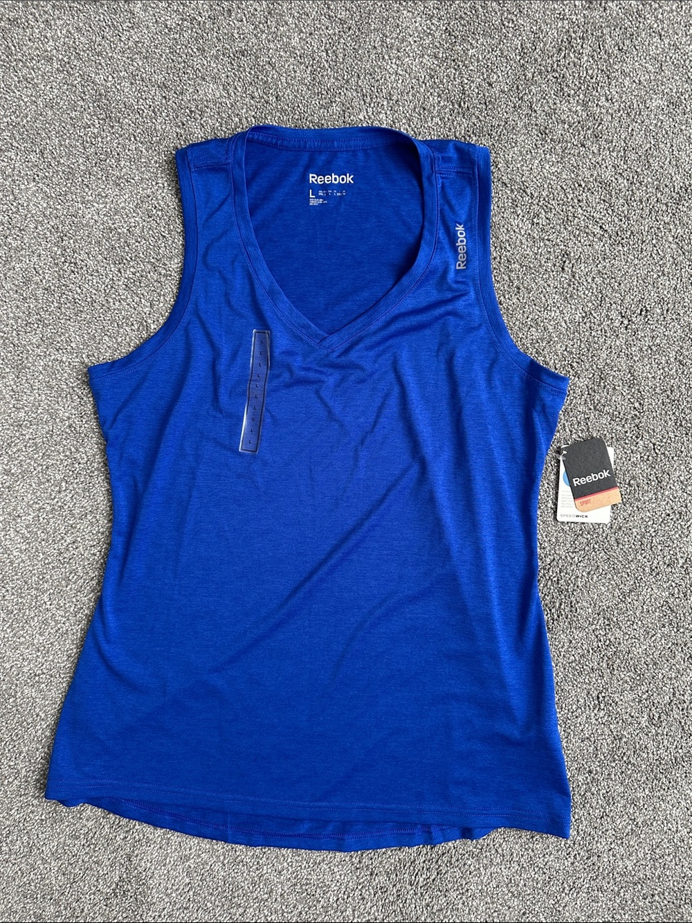 NEW Reebok Women's V-Neck Tank Top — Royal Blue
